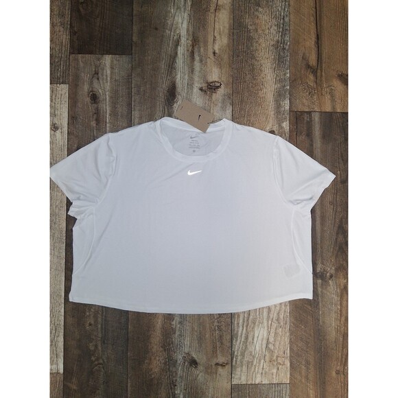 Nike Tops - NEW! Women's Nike One Dri-Fit Crop Short Sleeve Tee, White XXL